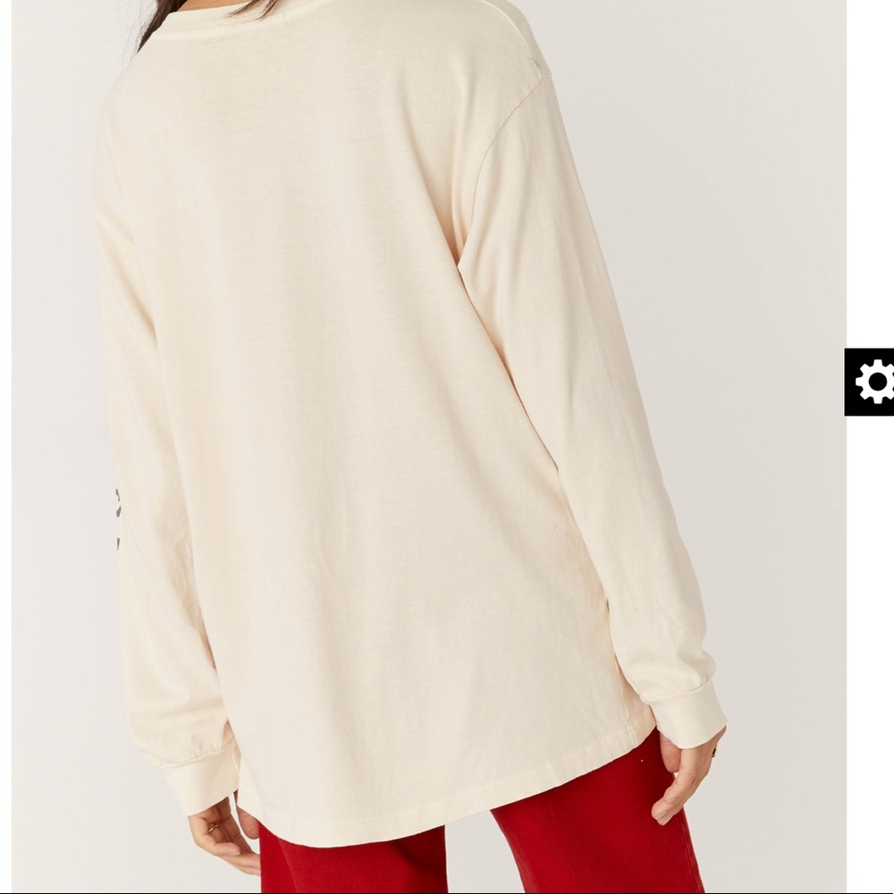 Free People Queen Of Hearts Long Sleeve Cotton Tee Top - Picture 2 of 6